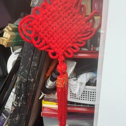 Feng Shui Chinese Lucky Padded 10" Knot Decoration With Tassels
