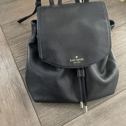 Kate Spade Black Leather Backpack