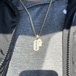 14k Cuban Link Chain with Pendant
