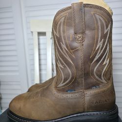 Ariat Sierra Shock Shield Waterproof Western Work Boots Steel Toe 10044544 Men's Size 10 EE