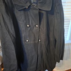 Fancy Double Botton Warm Black Coat 