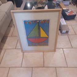 Large Sailboat Painting Deco