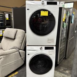 Samsung Smart Front Load Washer & Electric Dryer Set – Compact 24” – Like New