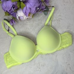 Aerie Lace Trim Neon Yellow Bra