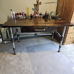 Custom Iron & Reclaimed Wood Desk
