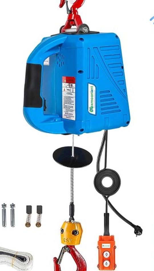 Mxmoonant 1/2 ton Electric Hoist with Remote 110 Volt Electric Winch Portable 25ft 1100lb Three Control Methods

