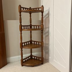 Wood Corner Shelf - 4 Shelves