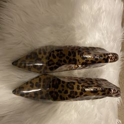 Clear leopard print shoe Size 10