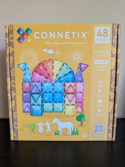 Connetix Glitter Castle Pack 48 Pieces NEW Sealed