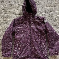 Girls Ride Snowboard / Ski Parka Jacket Coat Sz L 13/14 