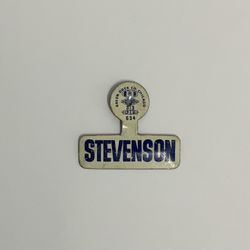 Adlai Stevenson Campaign Fold Over Pin Button Political Democrat Green Duck 634