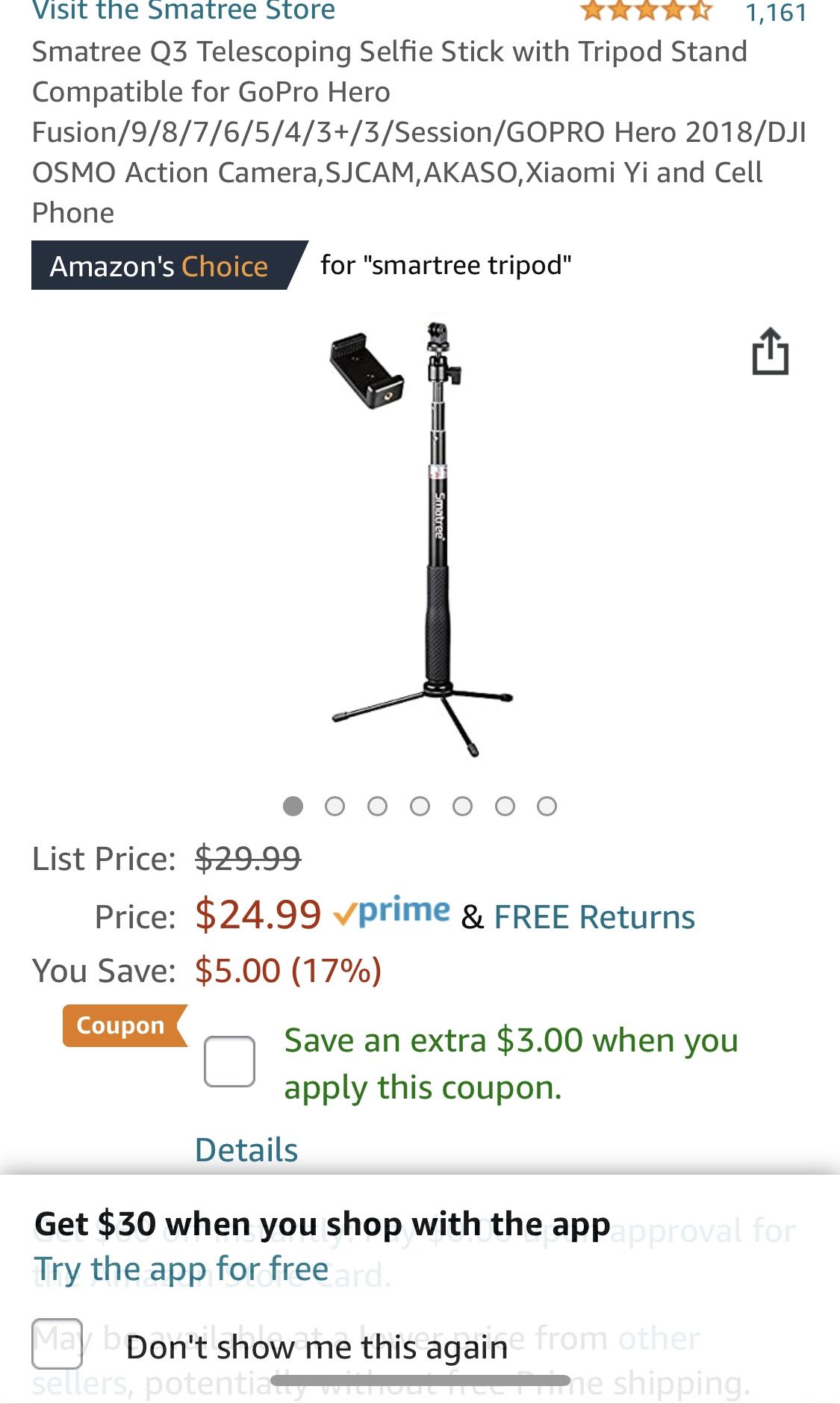 Smartee selfie stick
