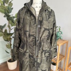  Abercrombie&Fitch Hollister Sherpa Fur 3-In-1 Olive Camo Parka 