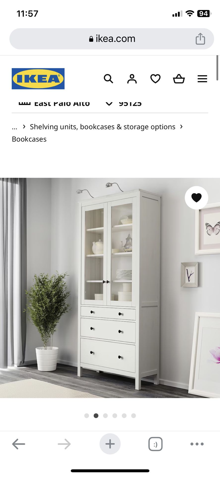 2 White Ikea Hemnes Bookshelves 