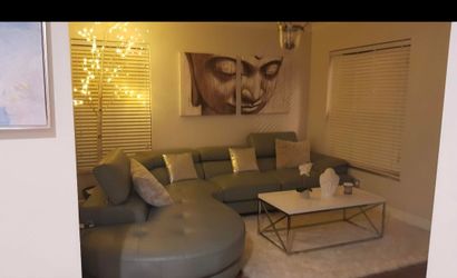 New leather sectional couch