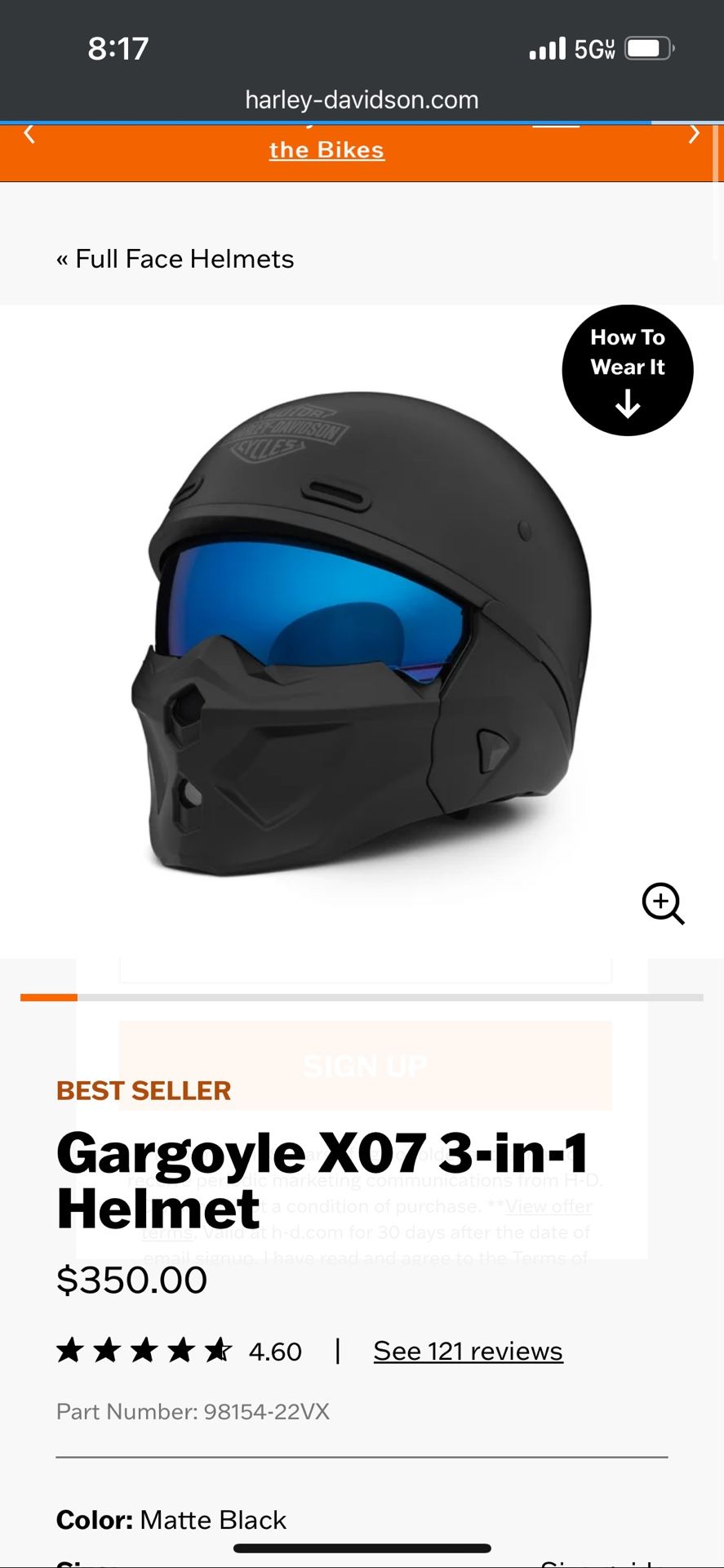 Harley Davidson Gargoyle X07 3-in-1 Helmet