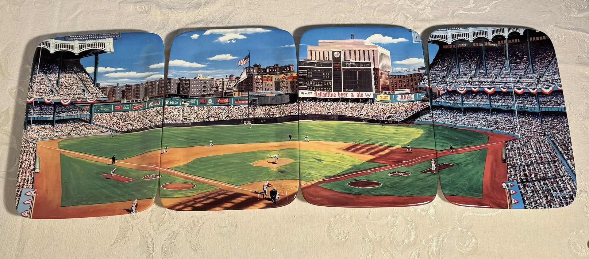 New York Yankee Stadium 4-Set Panoramic Plate