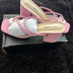 Pink slip on heels