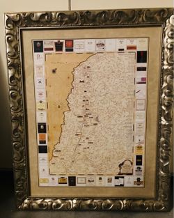 Wall Art Napa Valley Map