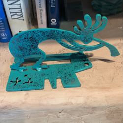 Metal Kokopelli With Flute 