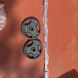 7ft Olympic 2 Inch With 45 .lbs X 2  NEW