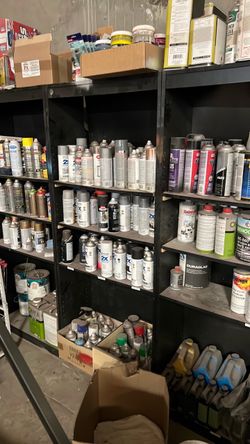 Spray paint with shelves