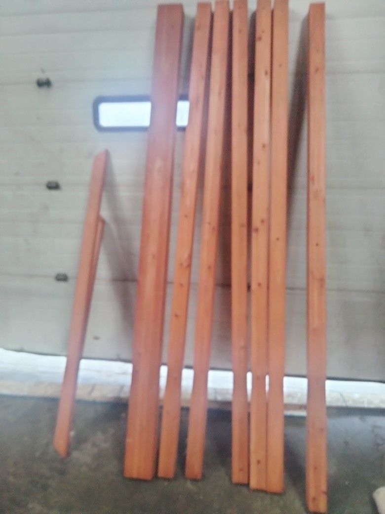 6- 3" X3"X8' /1 - 4" X6"X8' Post. Some Holes Pre Drilled In Them