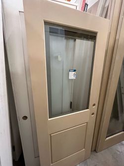 🚪 Half Glass Mini-Blind Fiberglass Exterior Door 🚪