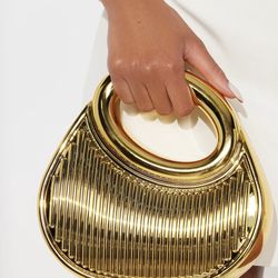 Gold Hard Clutch Purse 