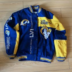Fanatics NFL LA Rams Super Bowl LVI Champions Embroided Jacket, Size Small