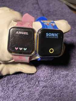 SONIC THE HEDGEHOG WATCH &Lilo & Stitch Junior LED Watch Lot of 2 Digital Watch