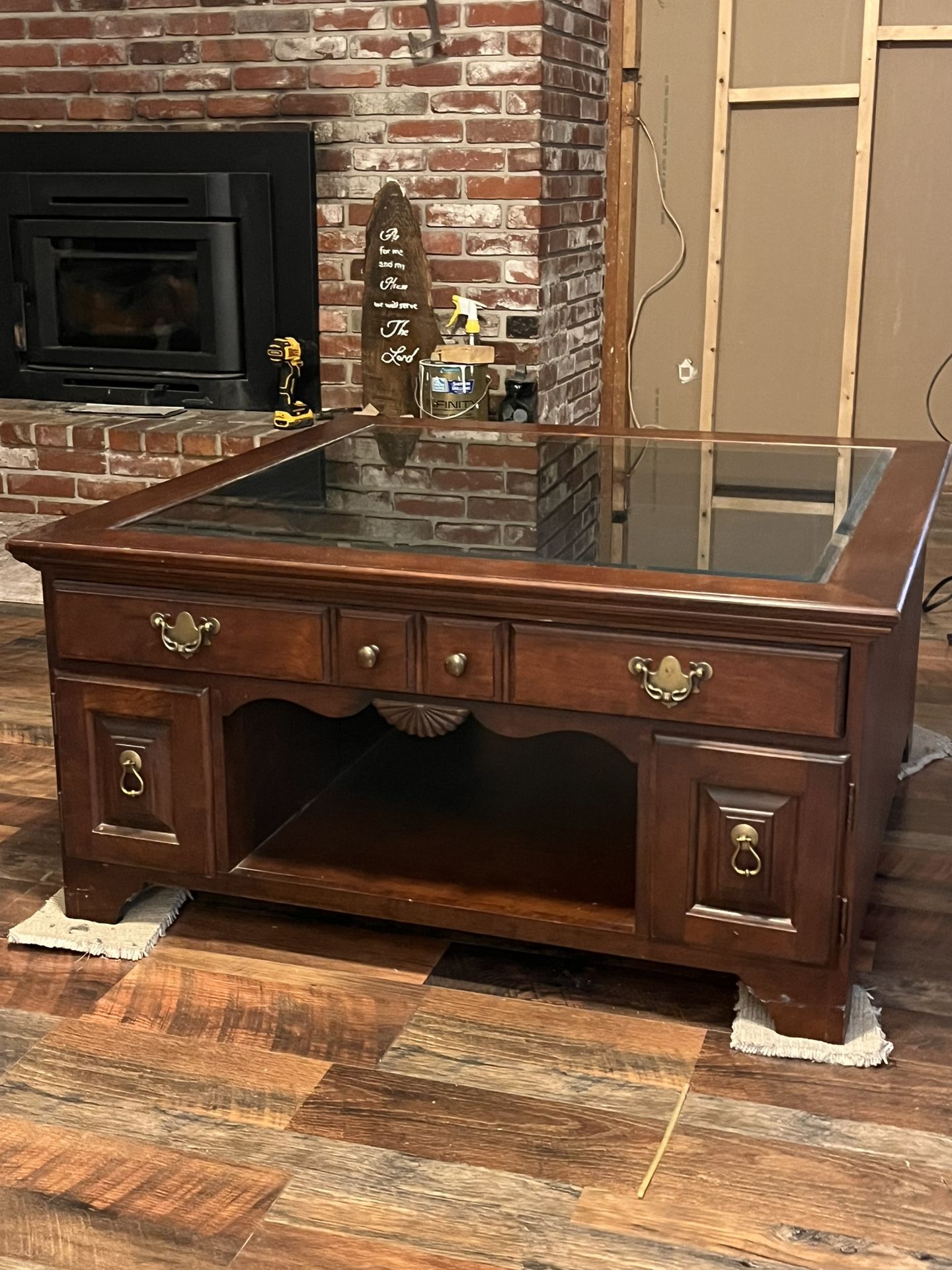 Glass Top Display Coffee Table
