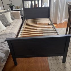 Wooden Twin Size Bed, $180 Dark Gray