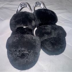 UGG double strap fluff sandals