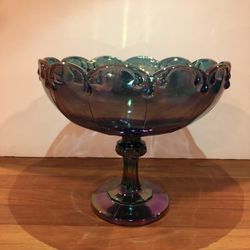Carnival Glass Footed Bowl