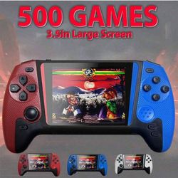 Brand New Q21 3.5” Retro Handheld Game Console, 500 Built-In Games, USB Rechargeable
