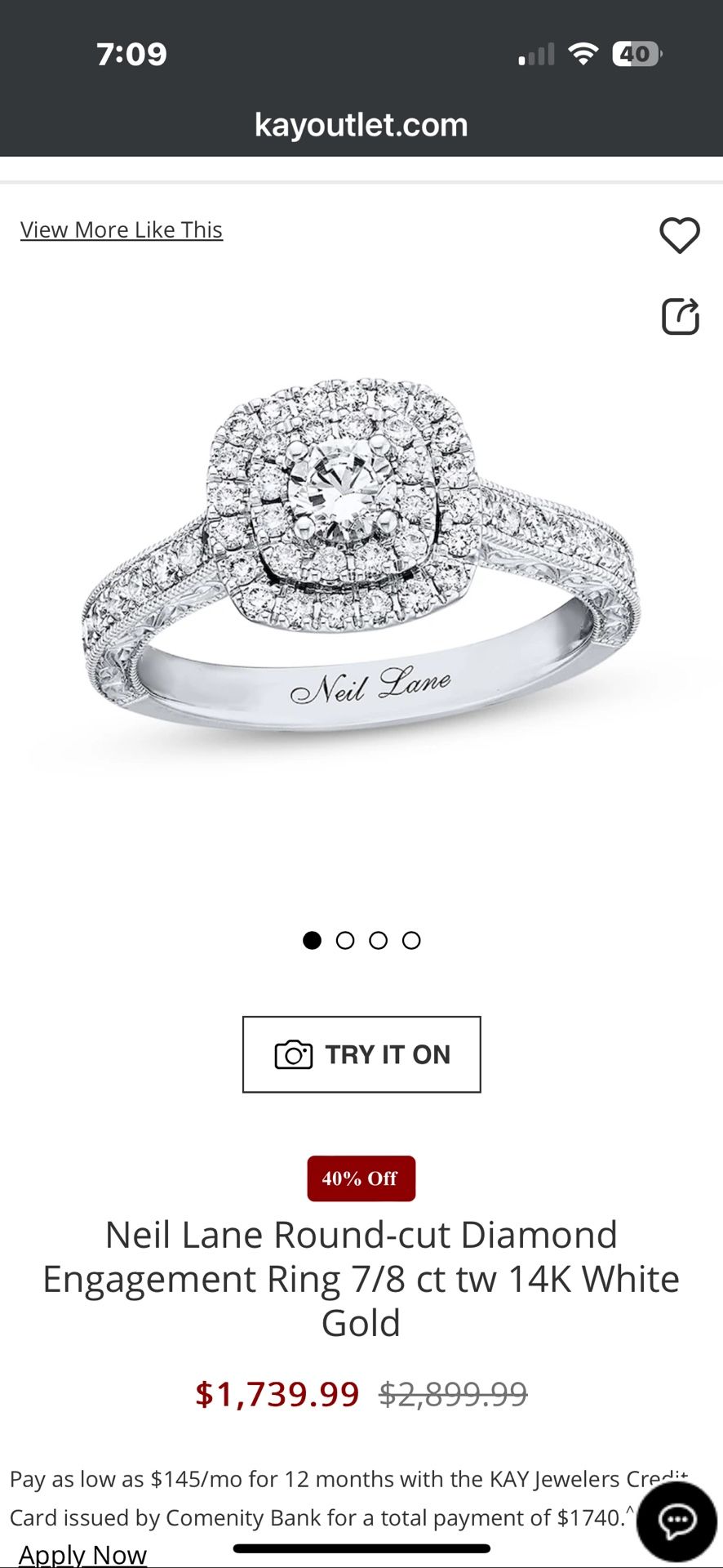 14k Gold Neil Lane Engagement Ring