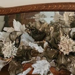 3 Piece Vintage Glass Flower Arrangements with Candlesticks Holders 