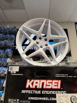 18x9.5 Kansei Wheels K15W Astro Gloss White Wheels 5x100 (35mm) Set of 4