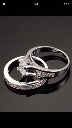 Silver white gold wedding 👰 ring 18k