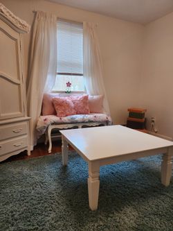 Coffe Table Painted  In White