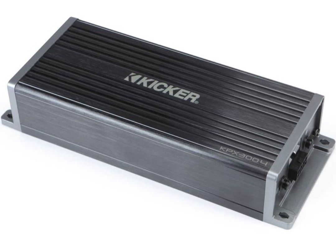 Kicker 51KPX300.4
Compact all-weather 4-channel amplifier — 45 watts RMS x 4