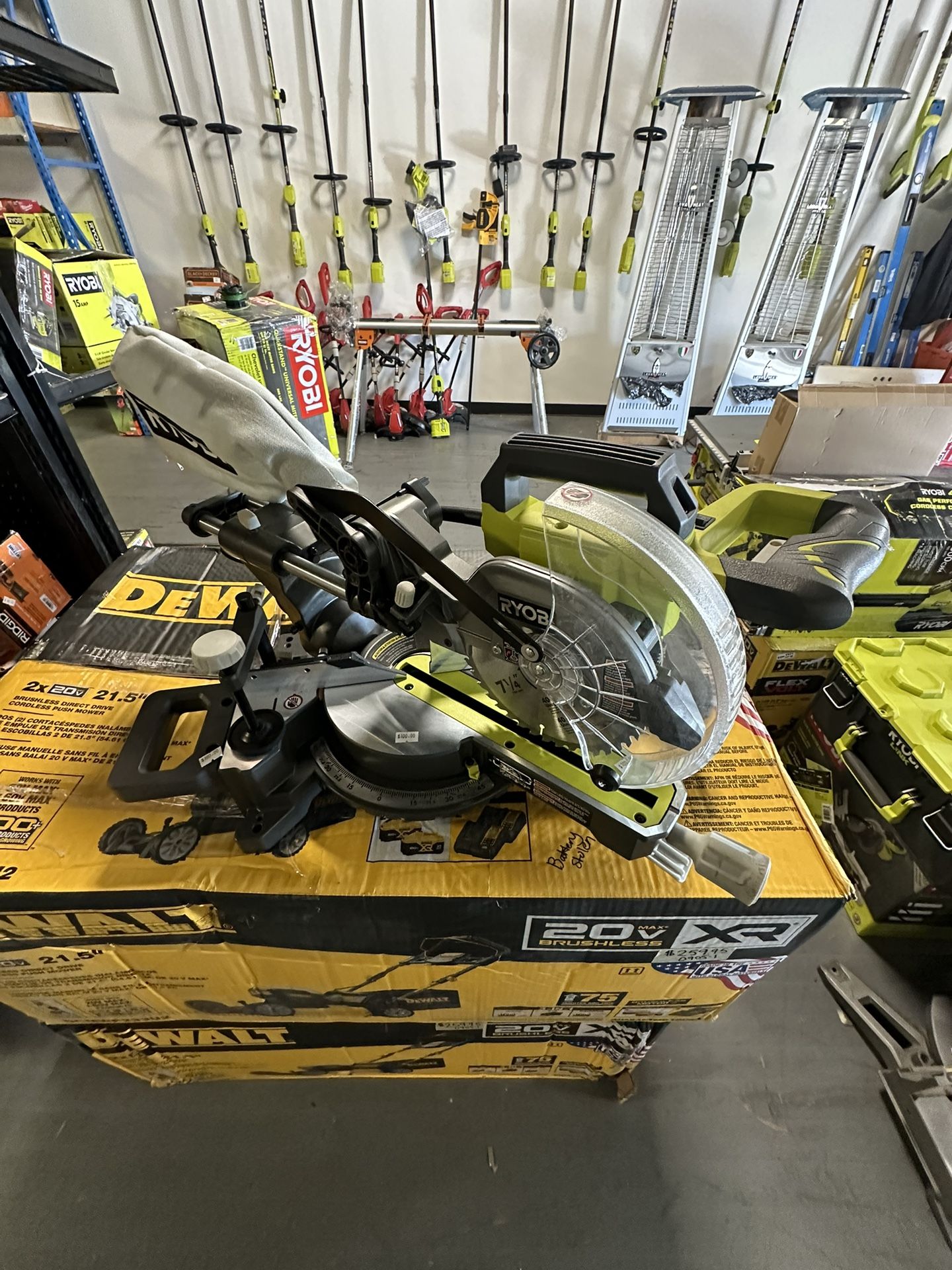 RYOBI Compound Sliding Miter Saw Corded Single Bevel Power Tool 7-1/4 ...