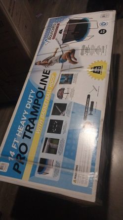 BouncePro 14ft Trampoline With Basketball Hoop