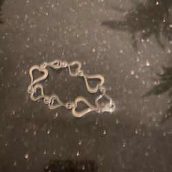 🌼🌺🌸BONITA PULCERA DE PLATA 925 DE CORAZONES NUEVA