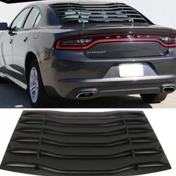 Fits 11-22 Dodge Charger Ikon Style Rear Window Louver Cover Unpainted Black ABS