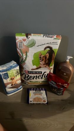 Dog Bundle Variety (14 pound bag of food, Pee pads 50 count,Sweet treats,Bone treats & Shampoo/ Conditioner Soap