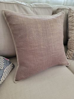 Pottery BARN Metallic Printed Flax Pillow Cover
