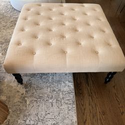 Large Beige Tufted Ottoman – Great Condition