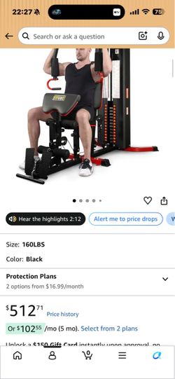 Fitvibs Home Gym Machine 160LBS